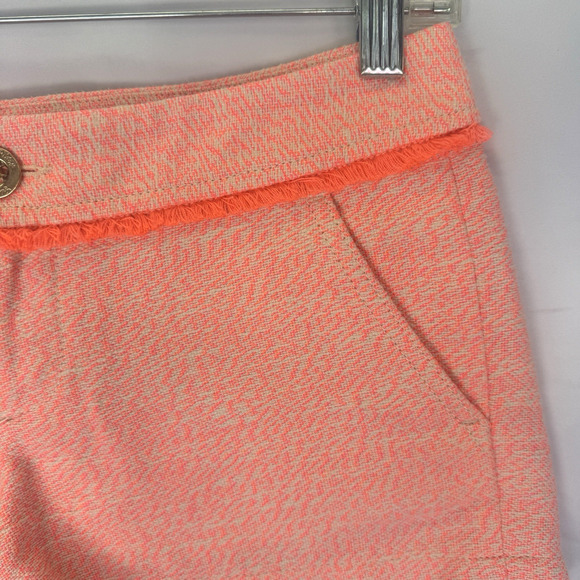 Lilly Pulitzer Walsh Shorts Papaya Size 00 Resort Beach Preppy Golfcore Tweed - Picture 2 of 10